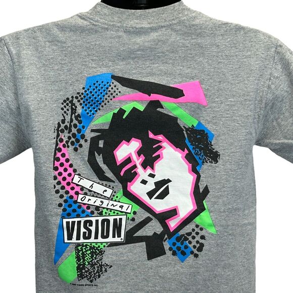 Vintage Vision Street Wear Mark Gonzales T Shirt Mens Small Skater 80s USA Gray - Picture 1 of 8
